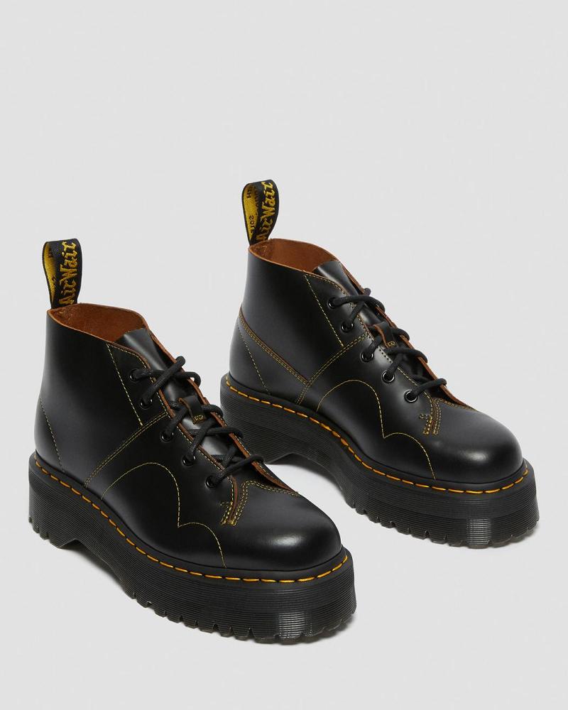 Dr Martens Church Platform Apenlaarzen Dames Zwart | NL 553YXF